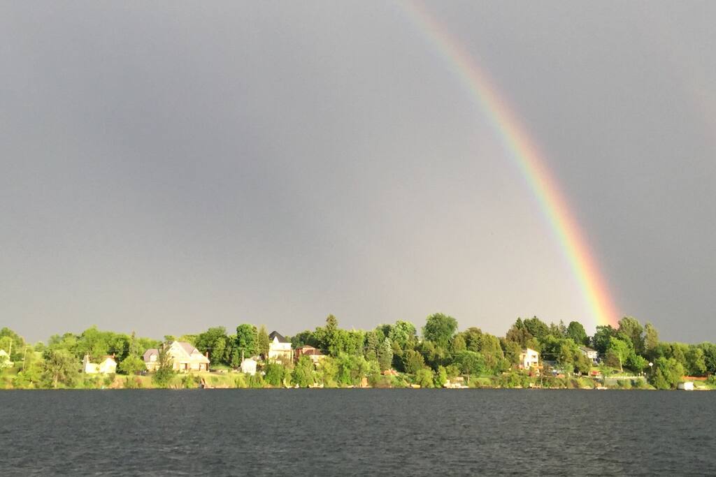 Rainbow pictured from our private dock.