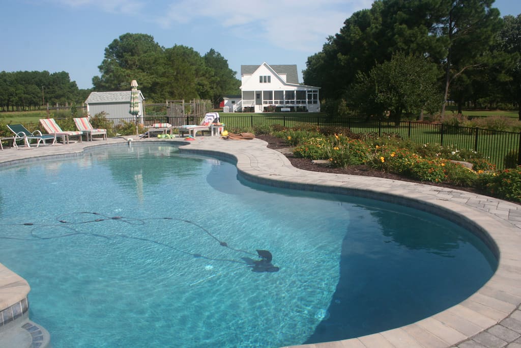 View looking back from pool