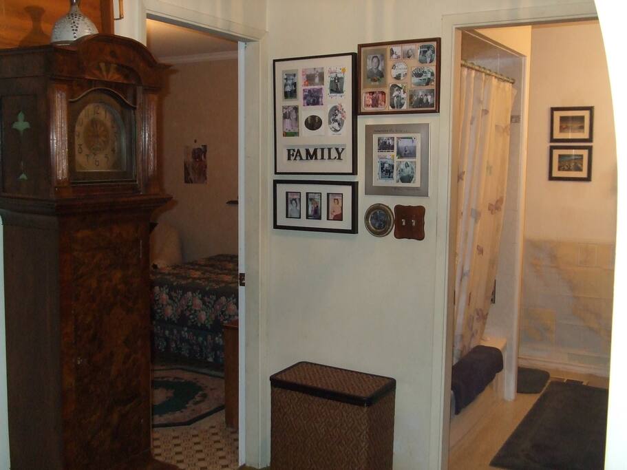 The washroom is right next to your room....