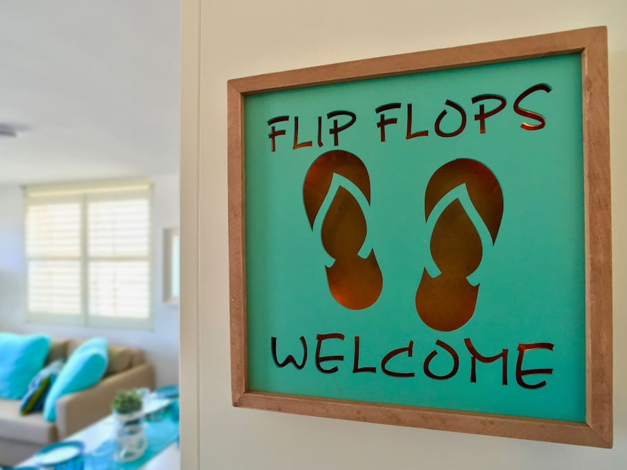 Welcome sign at the door!