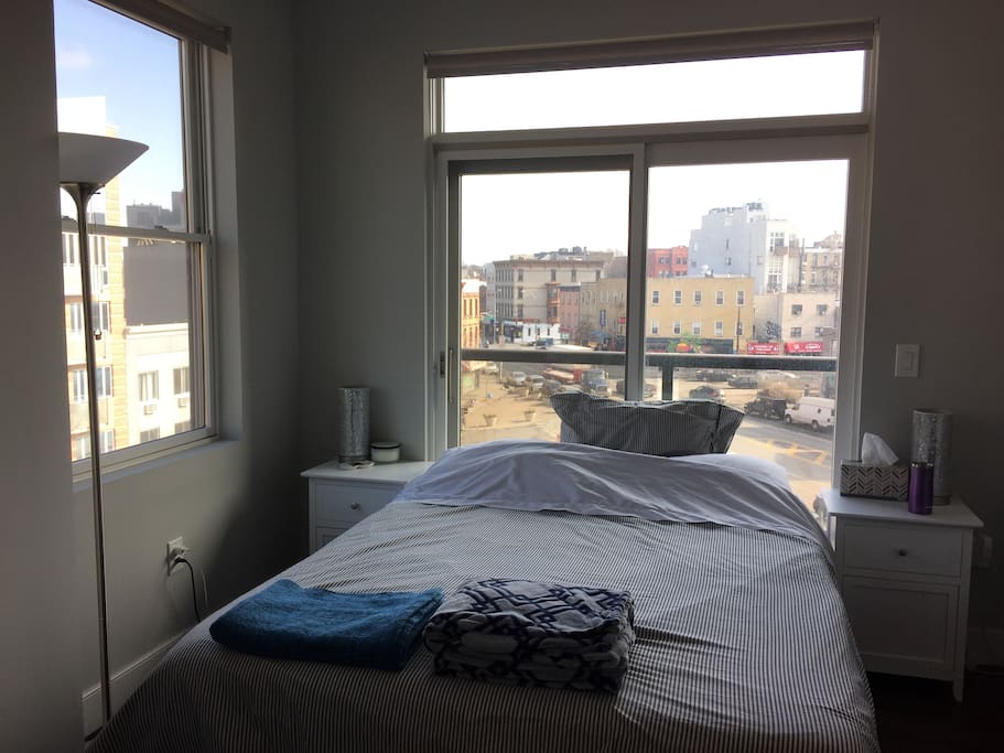 Window-filled bedroom