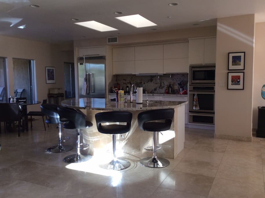Gourmet kitchen with bar seating