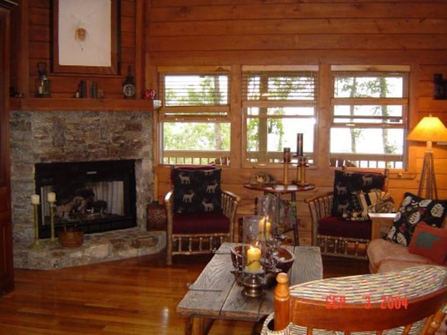 Great room with fireplace