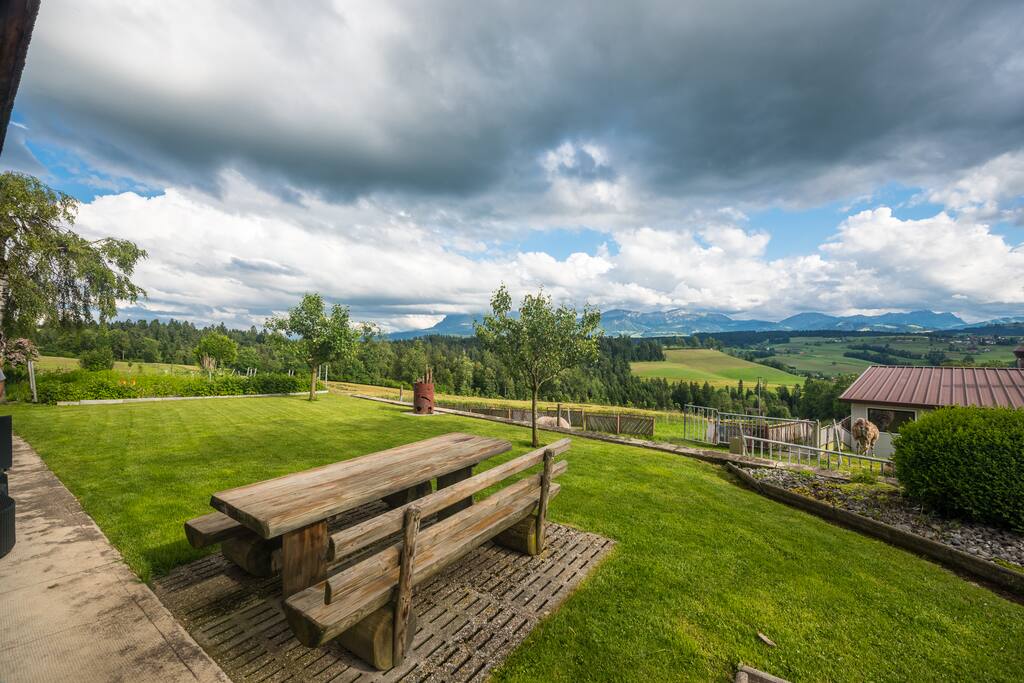 Sitzplatz mit Sicht auf den Pilatus
/ Patio with unique view to Pilatus