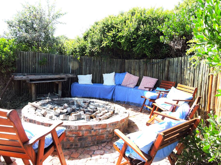 BBQ area with lovely view of the beach