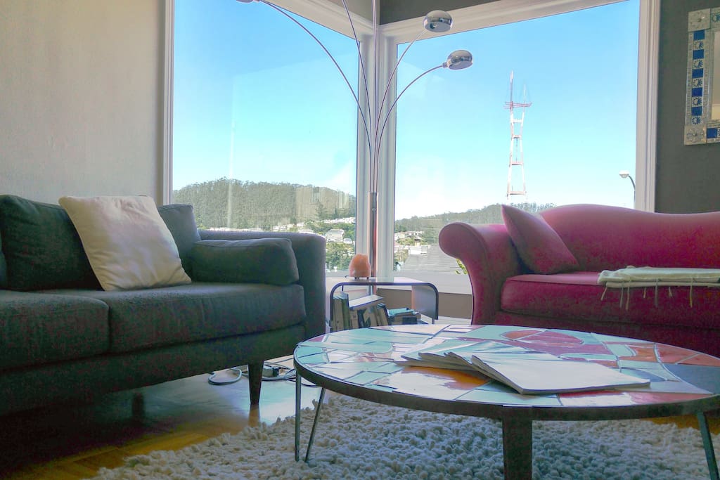 Sutro Tower out the Living Room window