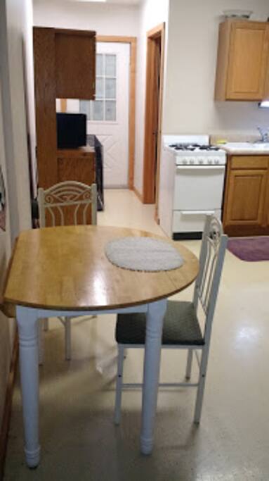 Both sides of table fold up for a bigger table