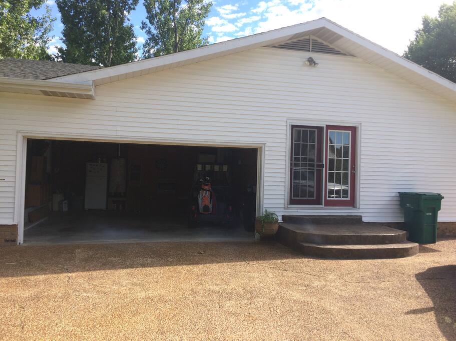 Driveway side of house