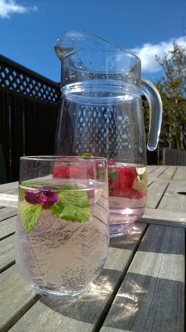 Enjoy to sit outside on our veranda to drink cold drinks and barbecue.