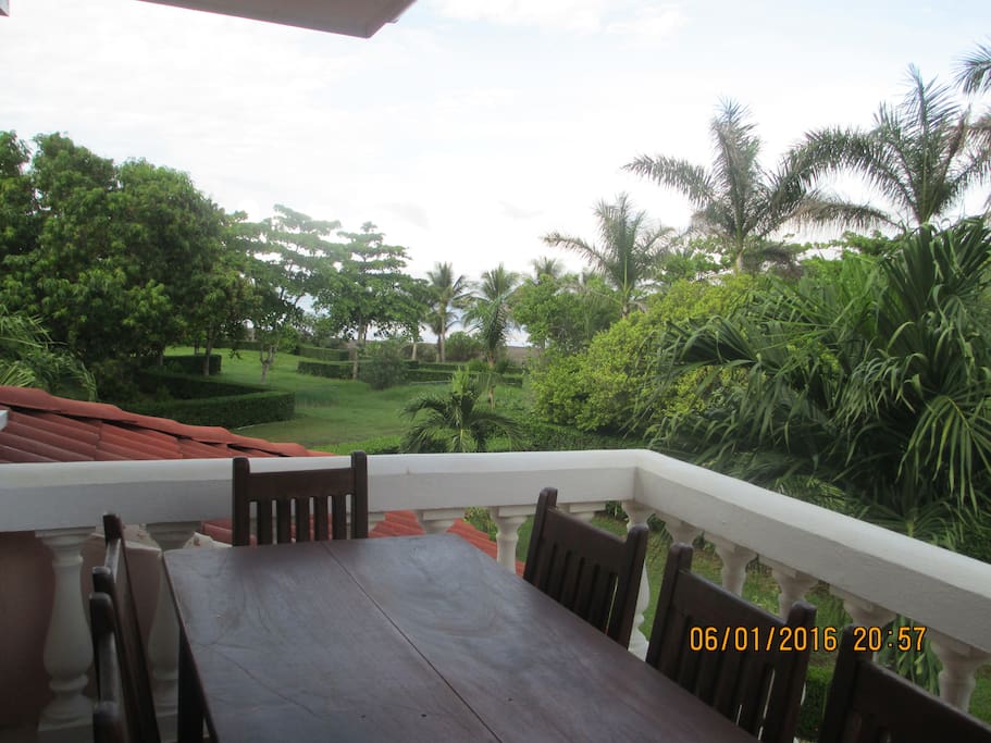 Outdoor seating for 8 with terrific view of the ocean. Whale watching anyone?