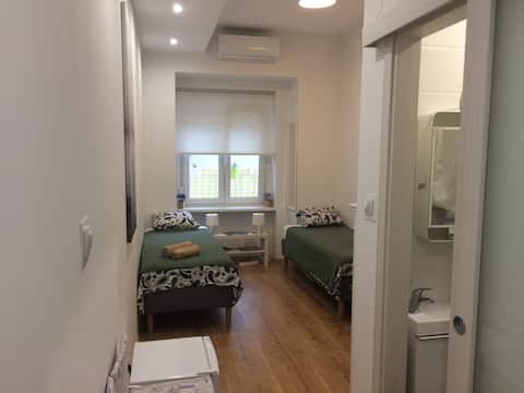 Private room with a bath in the heart of the city