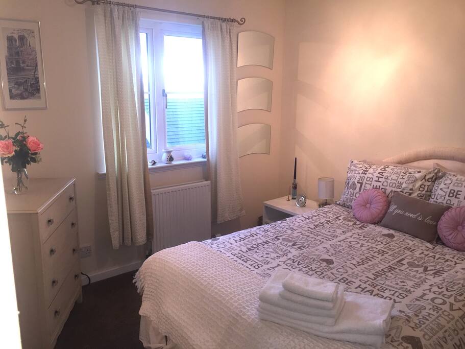 New decor for our lovely south facing double ensuite room with sea view.