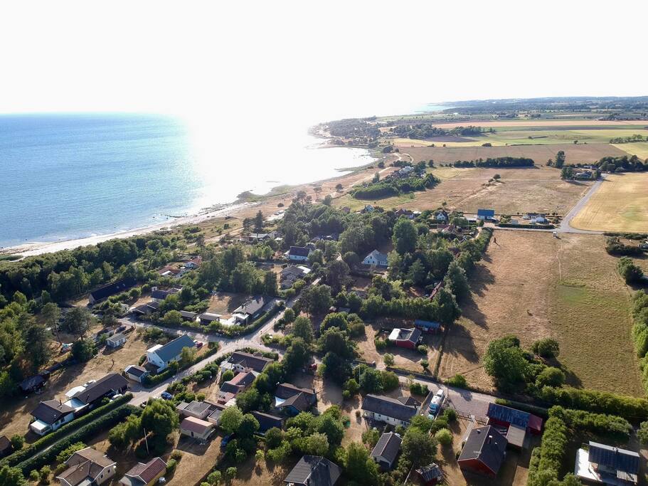 Grannskapet och den barnvänliga sandstranden