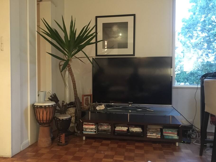 Our giant 48 inch screen with Apple TV