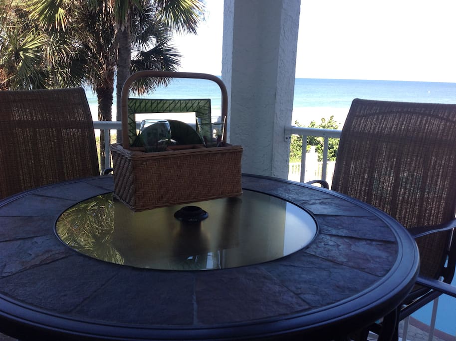 Enjoy a glass of wine overlooking Gulf of Mexico.