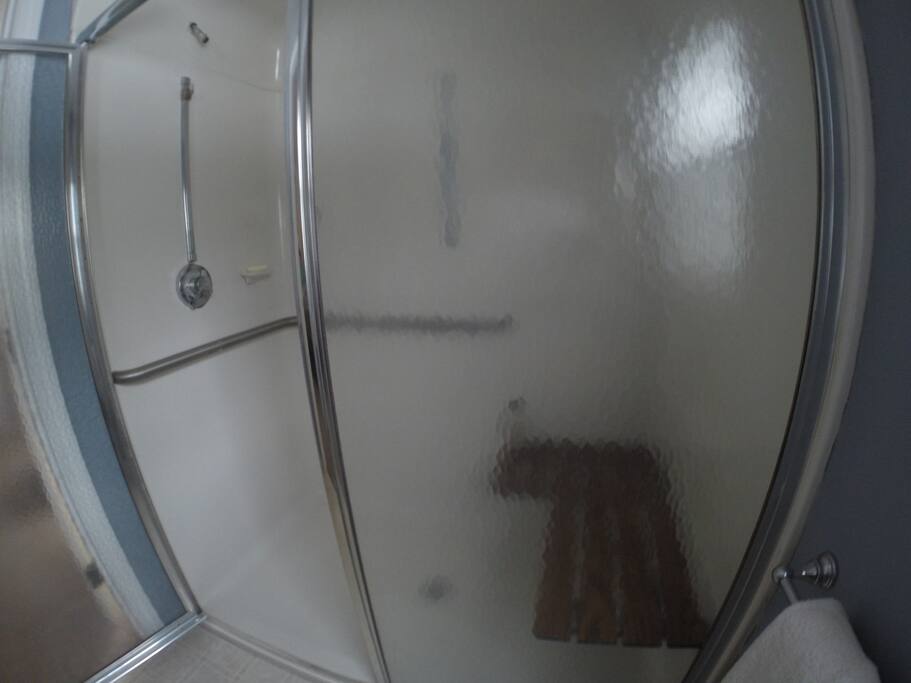 Large walk in shower in Master Bedroom.