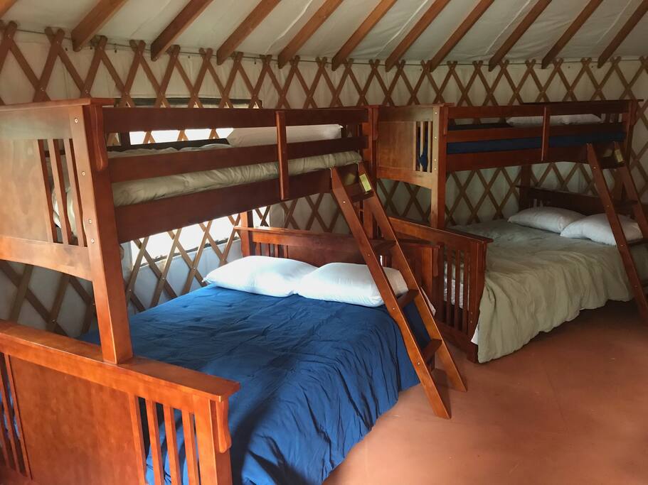 Two twin over full bunk beds