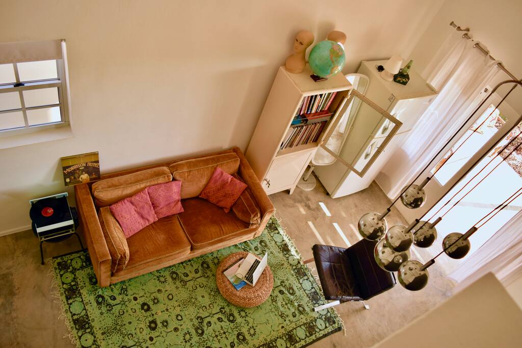 Living room seen from bedroom upstairs