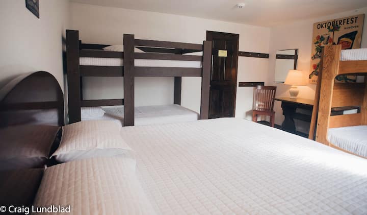 King bed room with 4 bunks. 
(room 23)
