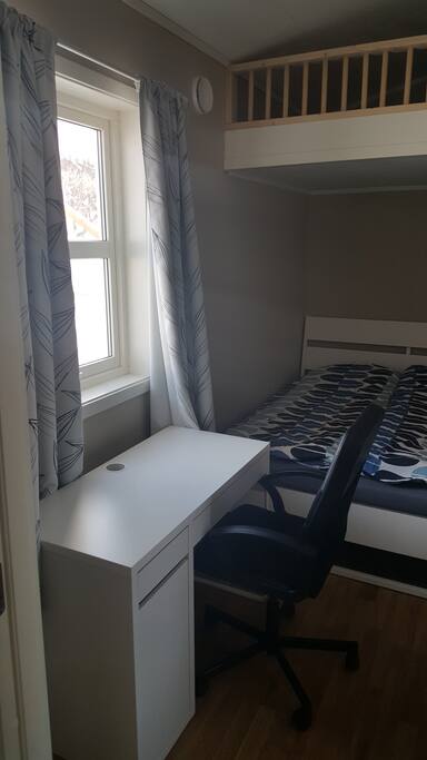 Bedroom with 160 cm wide bed.