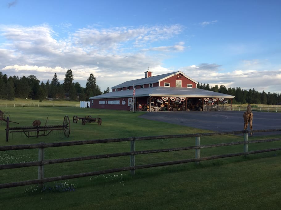 The Barn! Farmhouse apartment is located at the the rear with private entrance.