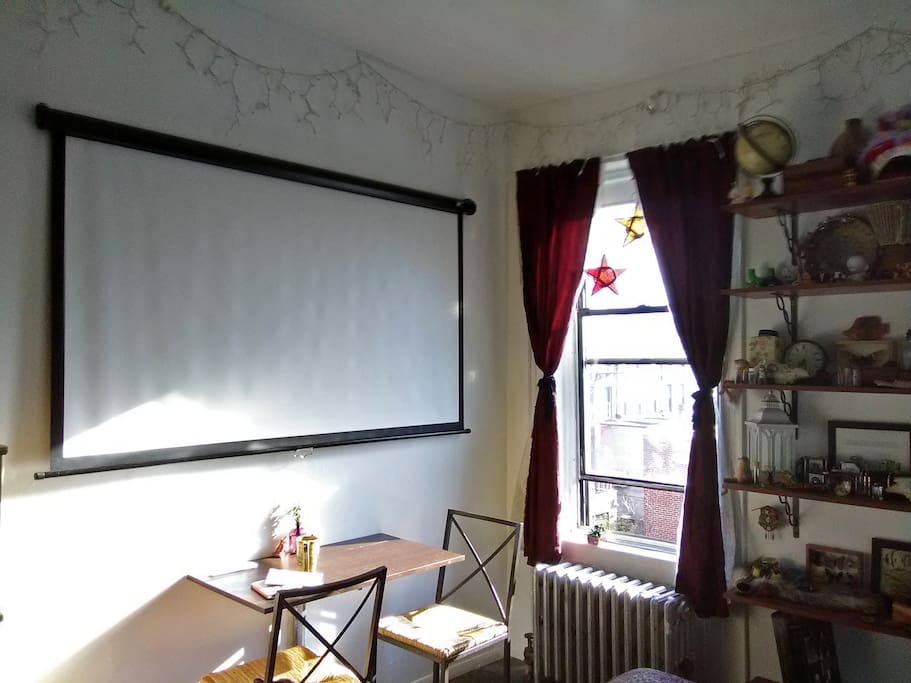 Projector screen for all your movie watching pleasures.
