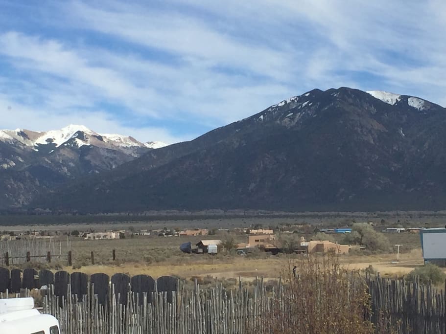 Taos mountain view from house front
