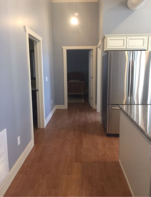 Hallway to 2 bedrooms