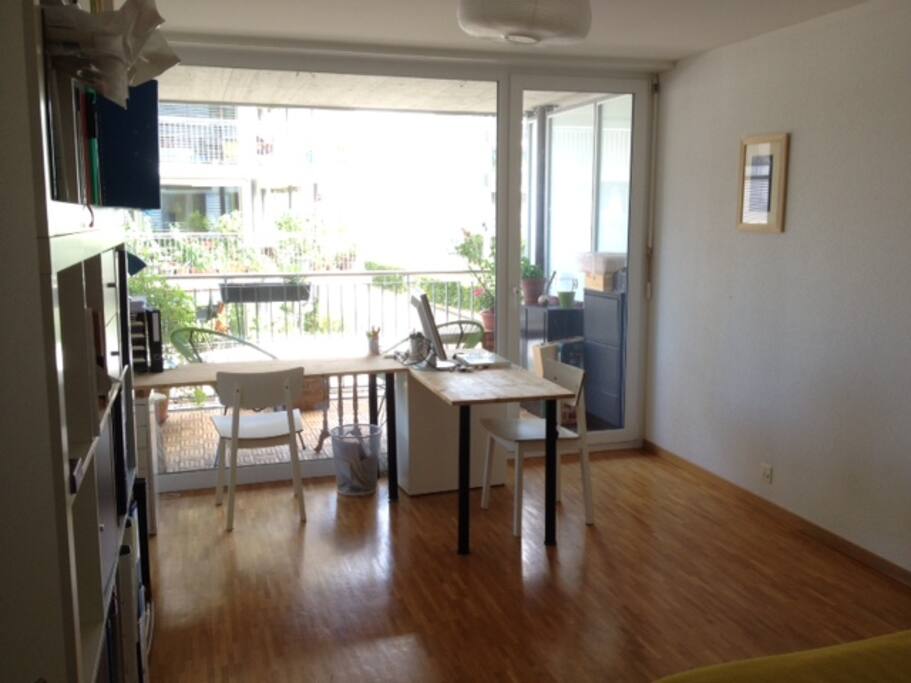 The room. Working Space and balcony