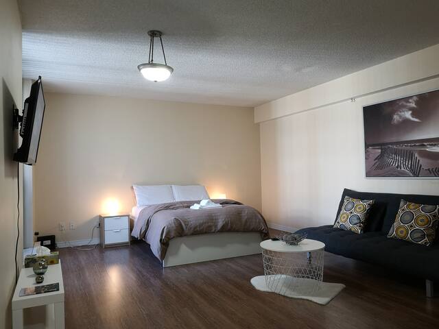 Roomy studio, downtown, indoor parking available