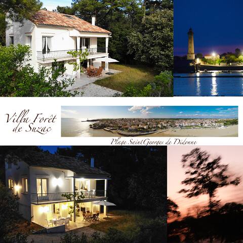 Family villa for 10 people, in the forest, 900 m from the beach