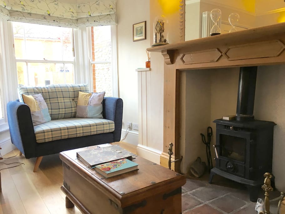 Living Room with log burner