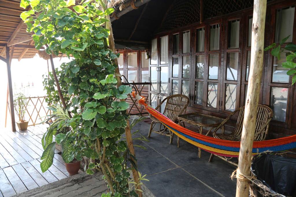 Private veranda with hammock