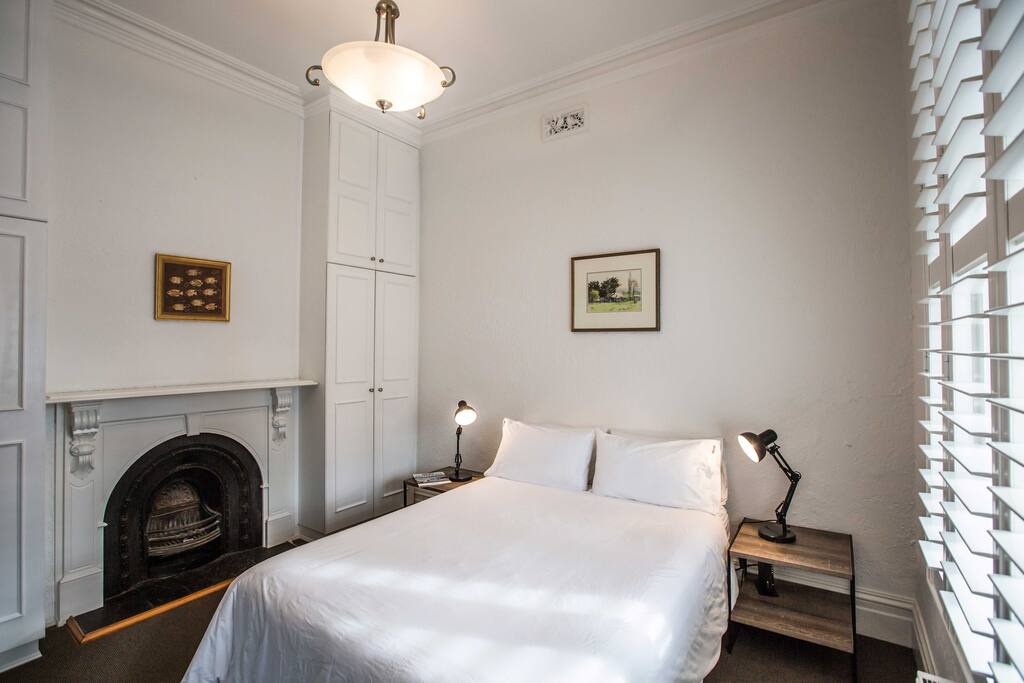 Large bedroom with Queen size bed and built in robes