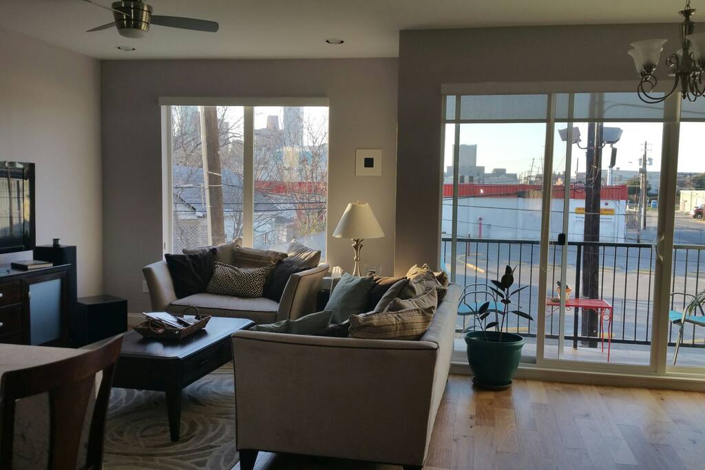 Living area with balcony.