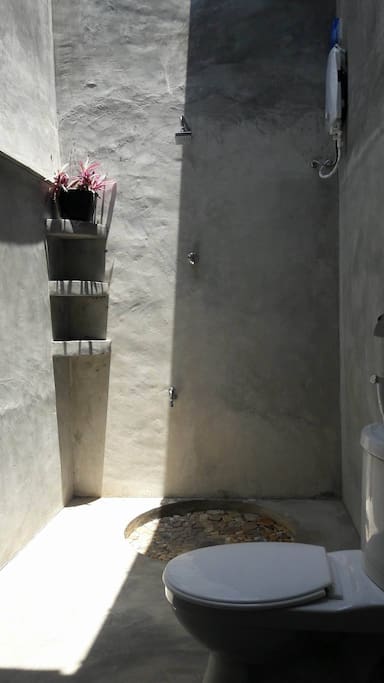 a beautiful open air bathroom