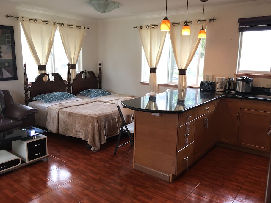 living room and part of kitchen