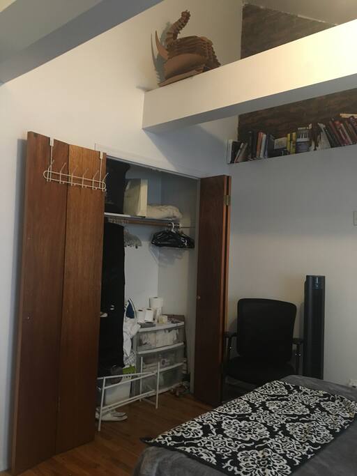 Room with the closet.