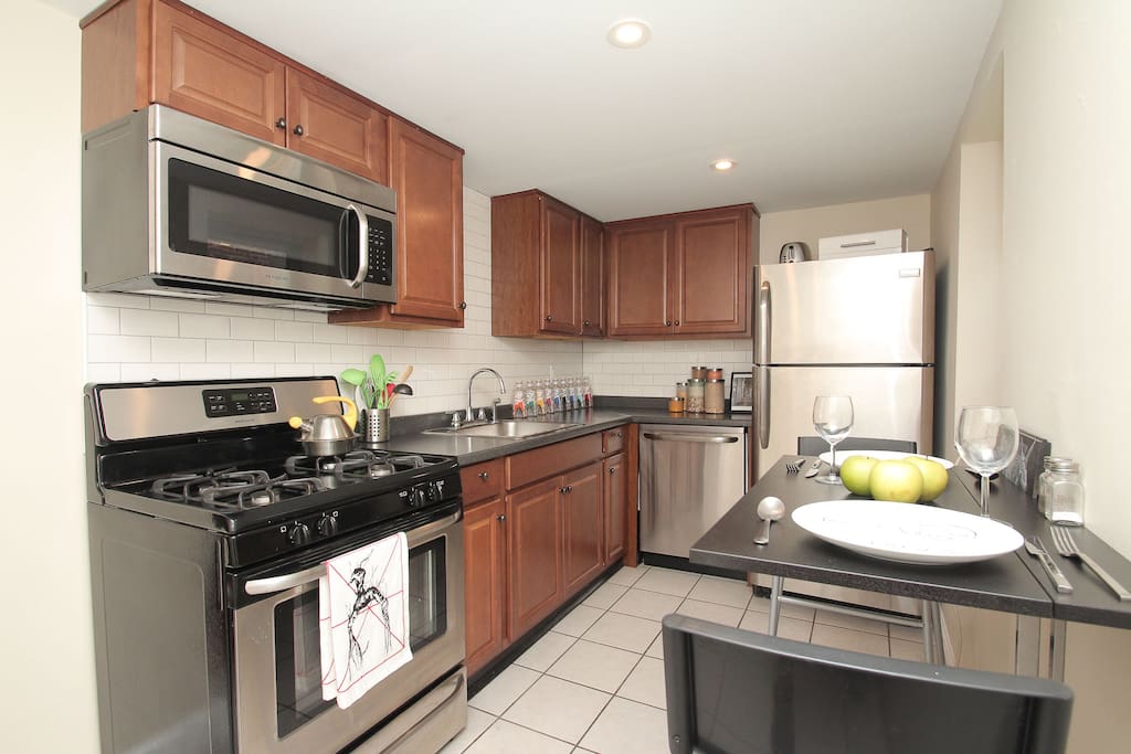 Newly updated kitchen with stainless appliances. Let's eat in tonight!