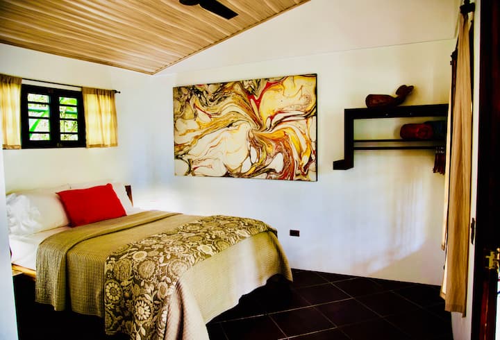 Cozy and cool with air conditioning and a comfy bed!