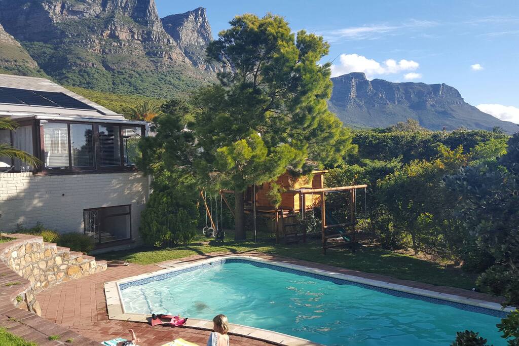Swimming pool and jungle gym