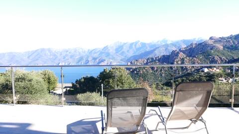 Spacious villa with stunning village and sea views