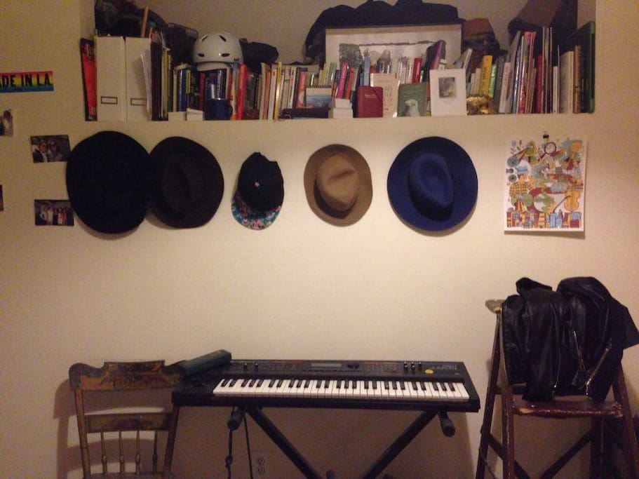 My books and keyboard.