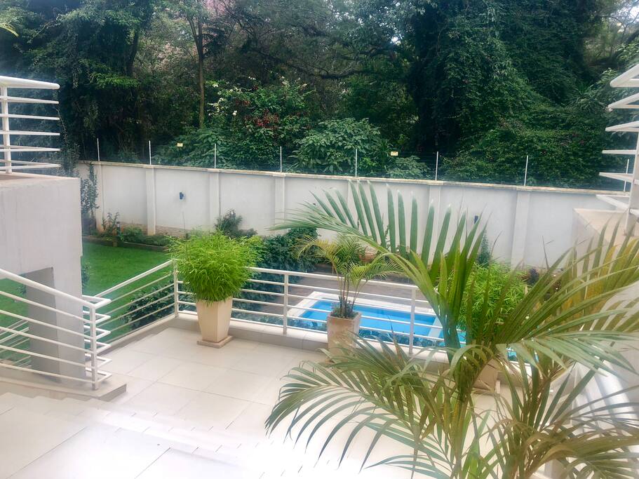 The pool view from the apartment