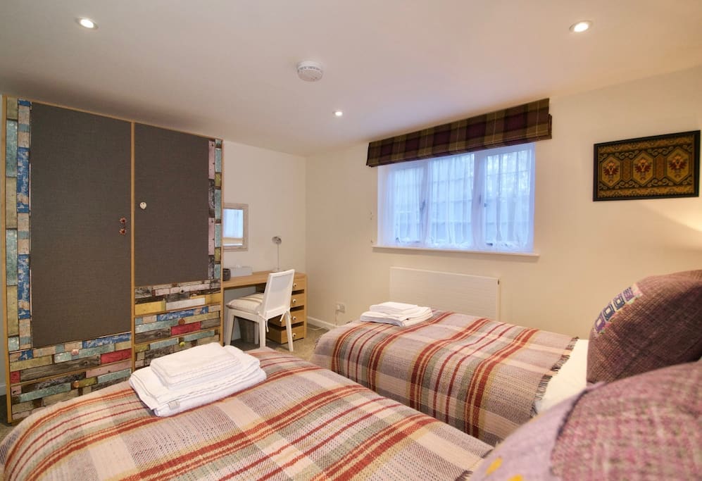 The bedroom which can be set up either as 2 single beds or a double bed - please advise when boooking.