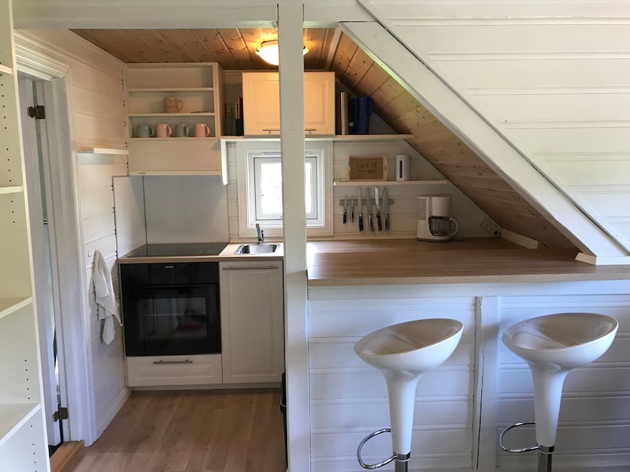 Kitchen with stools
