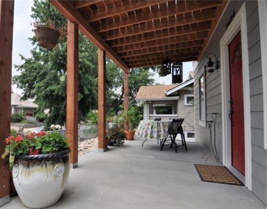The Covered front porch and entry