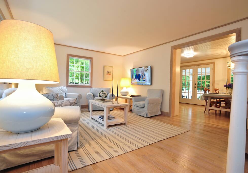 Living Room with Large Smart Flat Screen HDTV