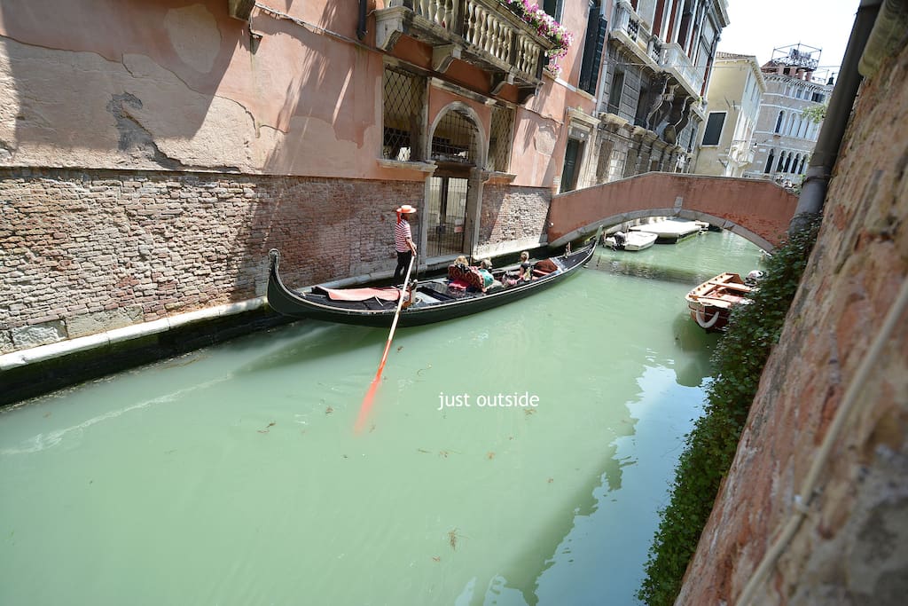 just outside