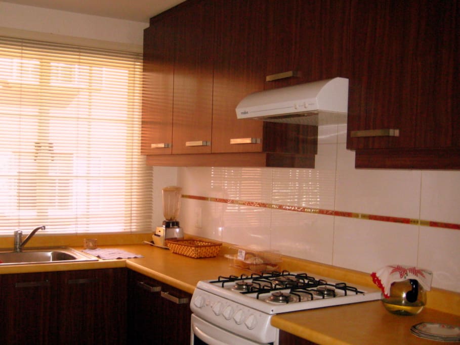 Comfortable kitchen with all amenities